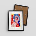 Plakat w ramie 30x40 - Nowoczesna Twarz - nowoczesna grafika, kolorowa twarz kobiety - rama czarna