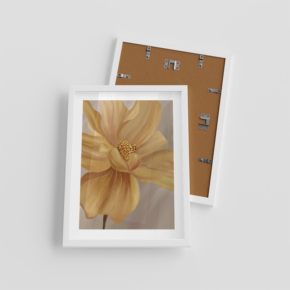 Plakat w ramie 30x40 - Kwiaty malowane olejem - eksplozja kolorów - kwiaty, malowane - rama biała