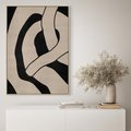 Obraz w ramie 80x120 - Obce Wariacje - abstrakcyjne linie, mroczny plakat - rama drewno