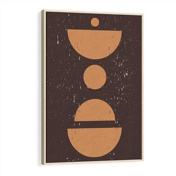 Obraz w ramie 50x70 - Impulsy Przestrzeni - mid century styl, nowoczesna grafika - rama drewno