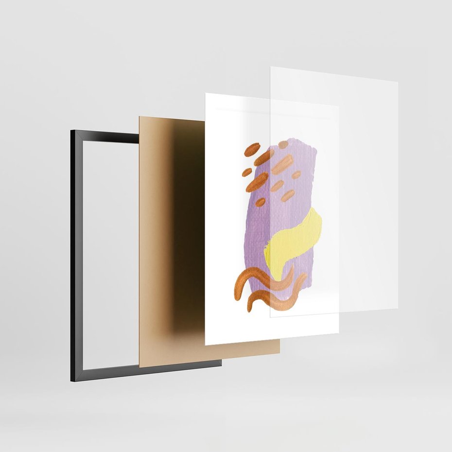 Plakat w ramie 50x70 - Kolorowe Pastelowe Spektrum - akwarela, minimalizm - rama czarna