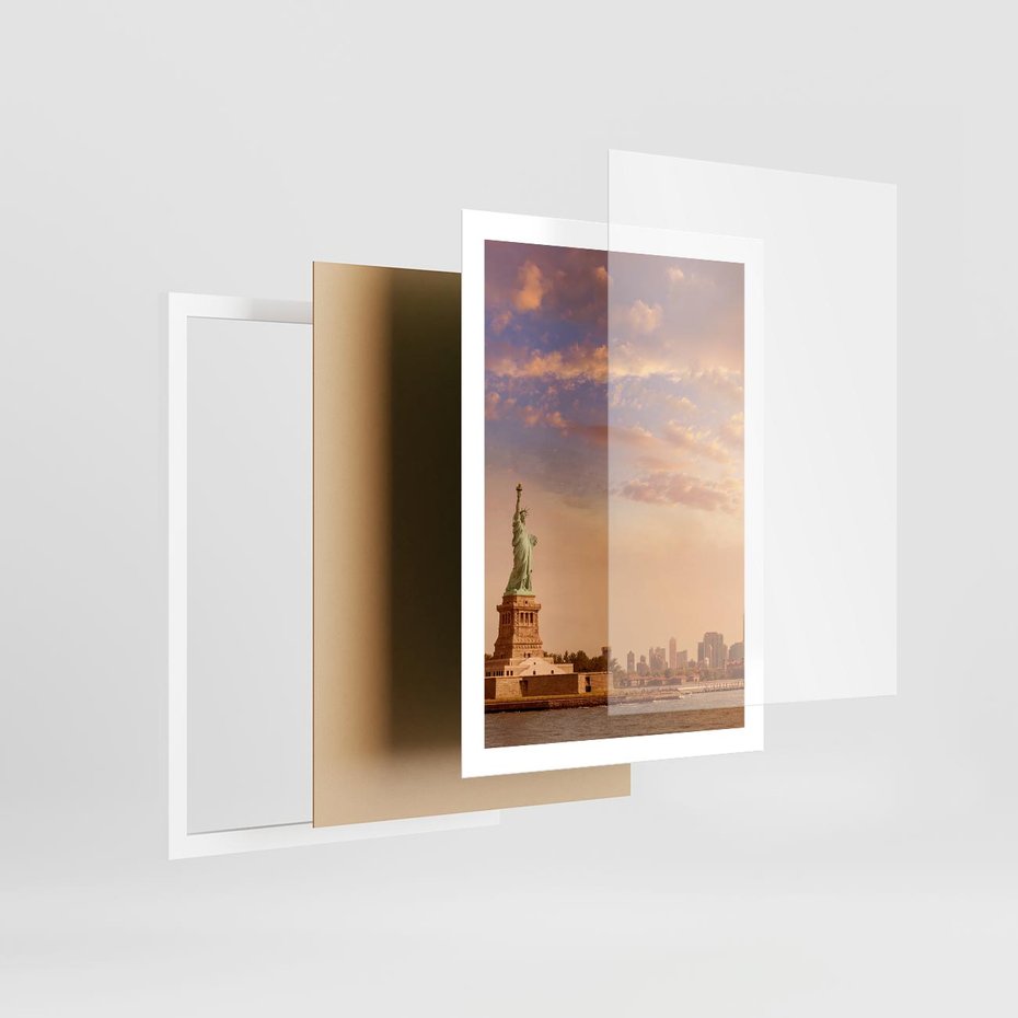 Plakat w ramie 50x70 - Statua wolności w Nowym Jorku - Nowy Jork, statua - rama biała