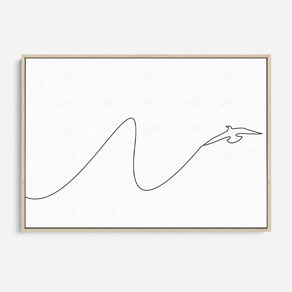 Obraz w ramie 120x80 - Ptasia Linia - ptak, jaskółka - rama drewno