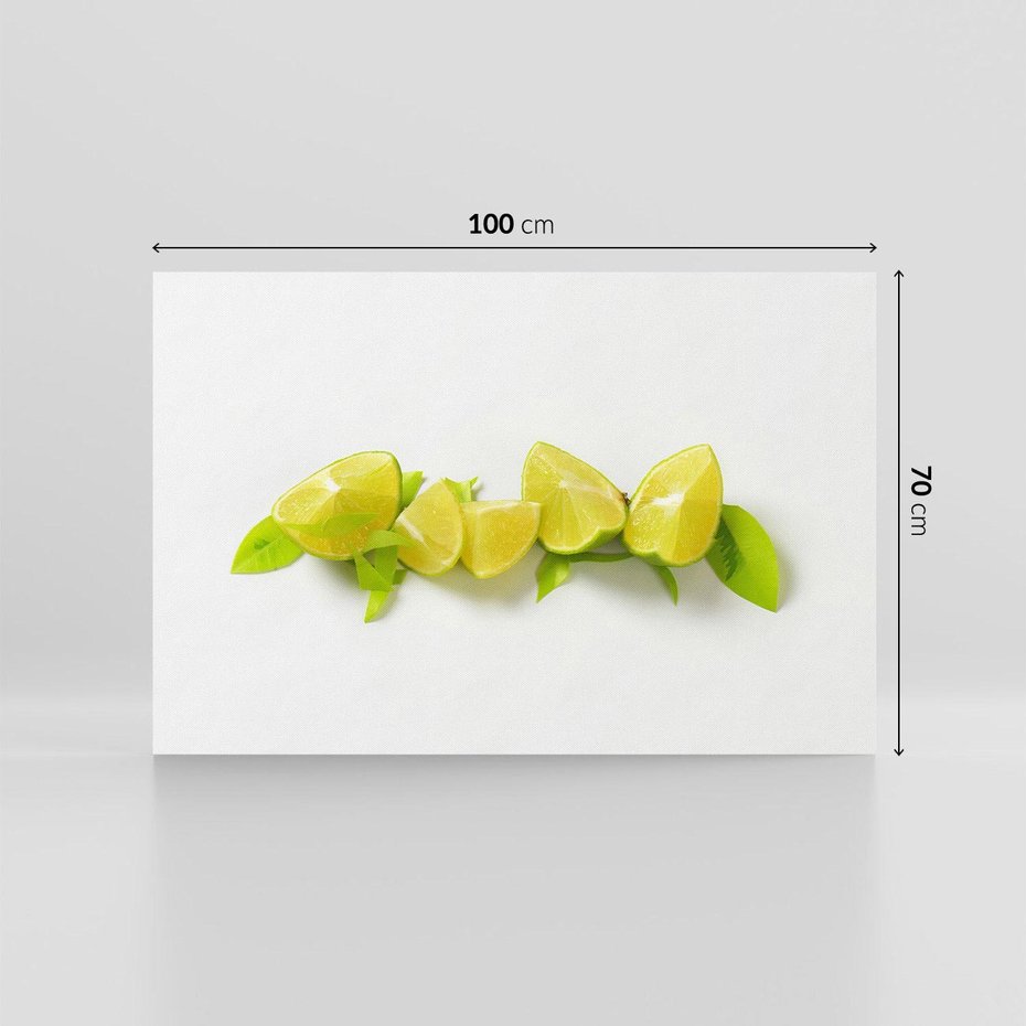 Obraz na płótnie 100x70 - owocowa eksplozja - limonki, owoce