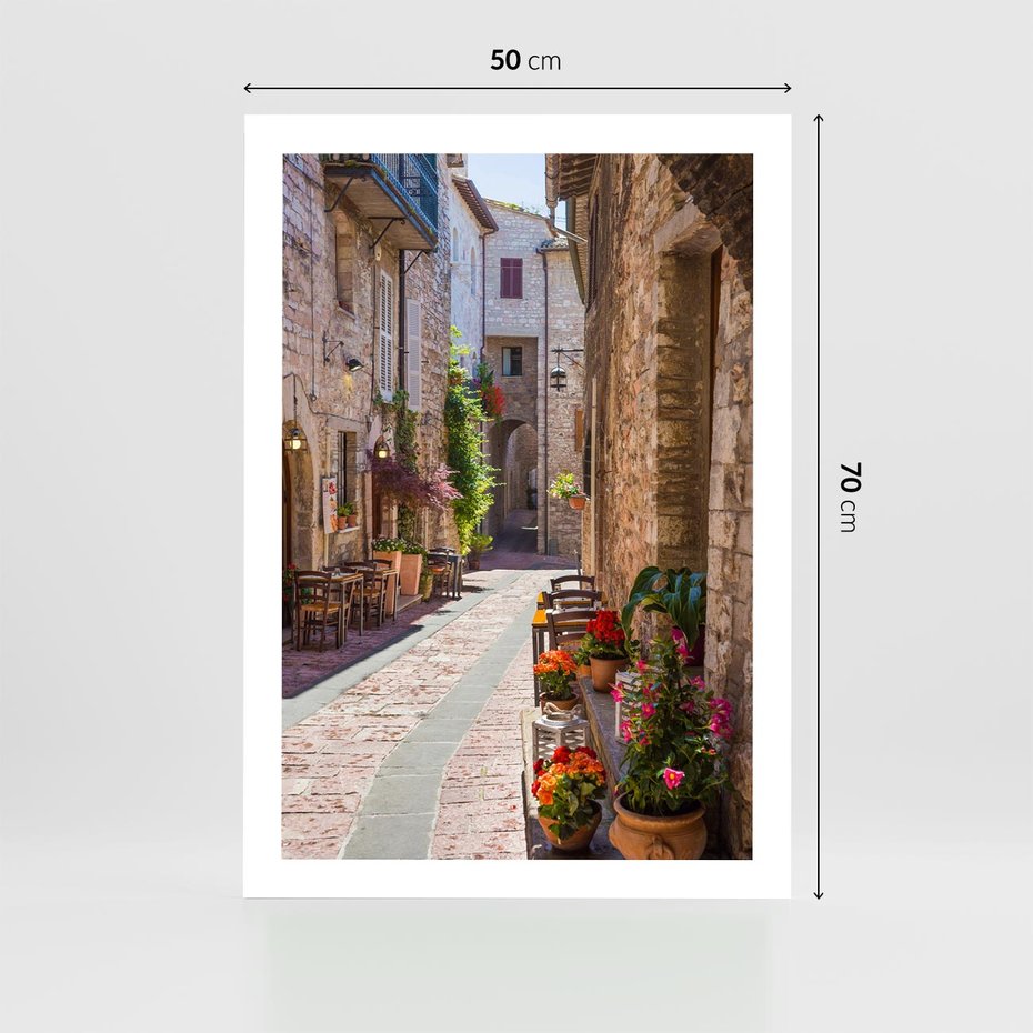 Plakat bez ramy 50x70 - Malownicze Zakątki Miasta - uliczka, perspektywa