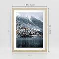 Plakat w ramie 40x50 - Skandynawia na Wzgórzach - domki na wzgórzu, skandynawia - rama drewno