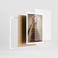 Plakat w ramie 50x70 - Schody Wymiarów - schody, tunel - rama biała