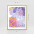 Plakat w ramie 40x50 - Migotliwe Wnętrza Kształtów - abstrakcyjny plakat, pastelowe kolory - rama drewno
