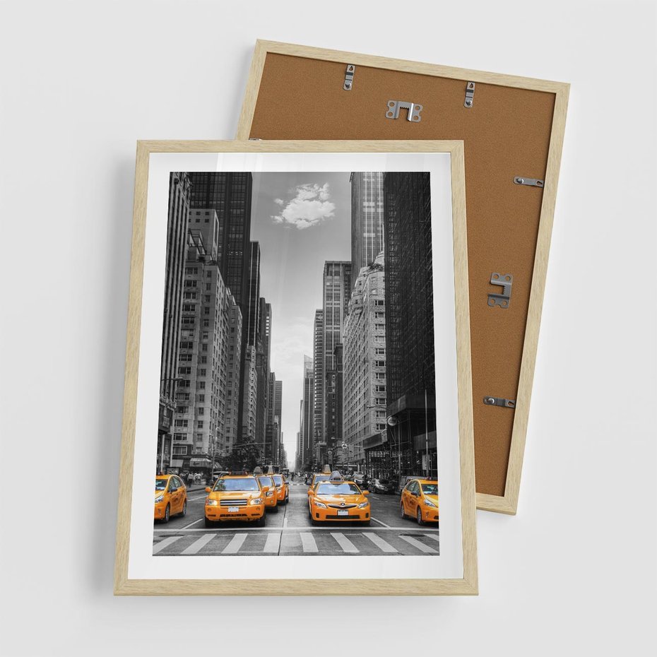 Plakat w ramie 50x70 - Wibracje Nowego Jorku - miasto, Nowy Jork - rama drewno