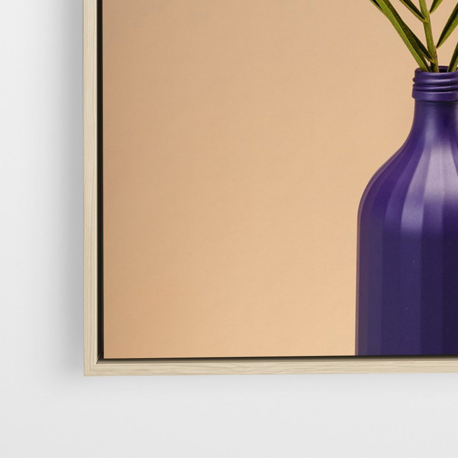 Obraz w ramie 70x100 - Delikatne Piękno - palma, pastele - rama drewno