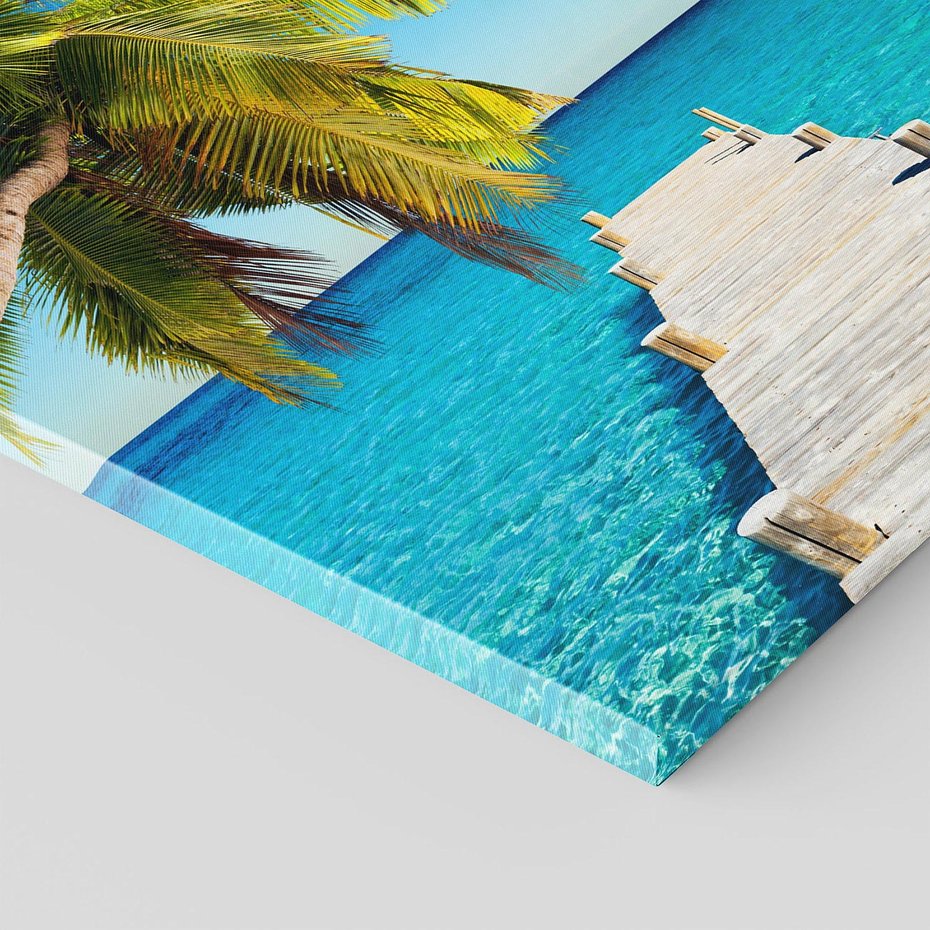 Obraz na płótnie 50x50 - Hawajskie Palmy - palma, morze