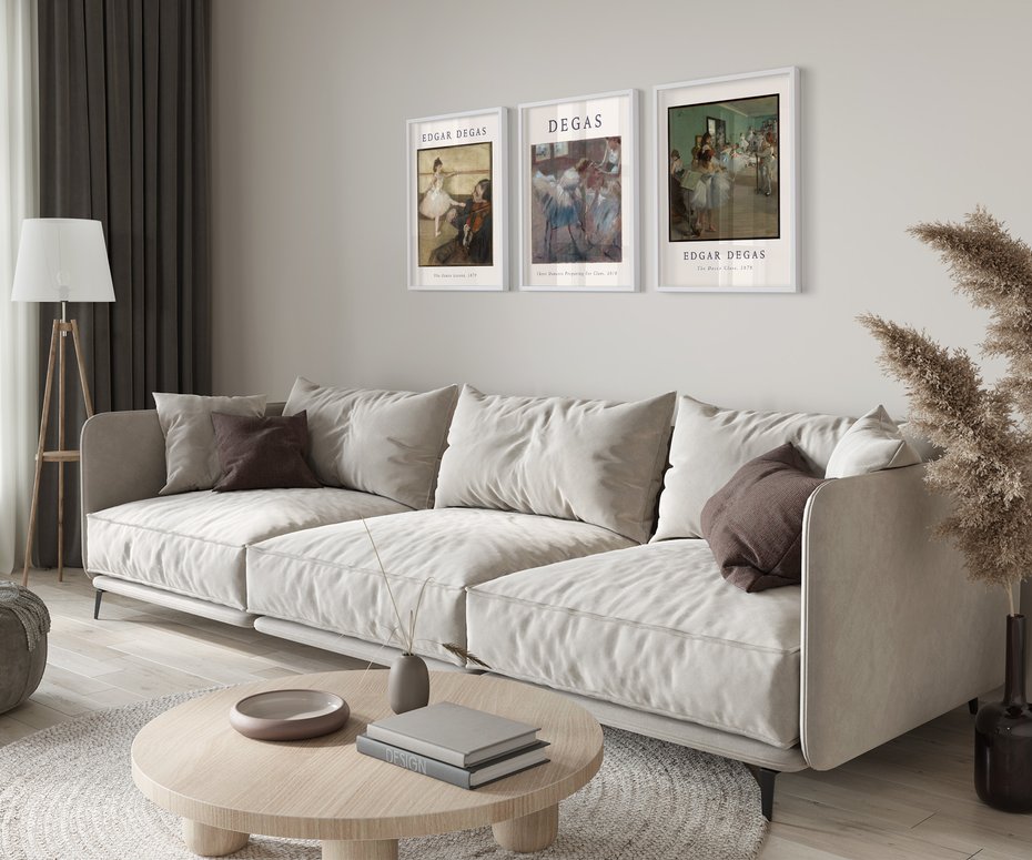 Zestaw obrazy w ramie 40x50 galeria - Degas, impresjonizm, baletnice - rama biała