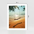 Plakat bez ramy 30x40 - Tropikalna plaża i huśtawka - plaża, tropiki