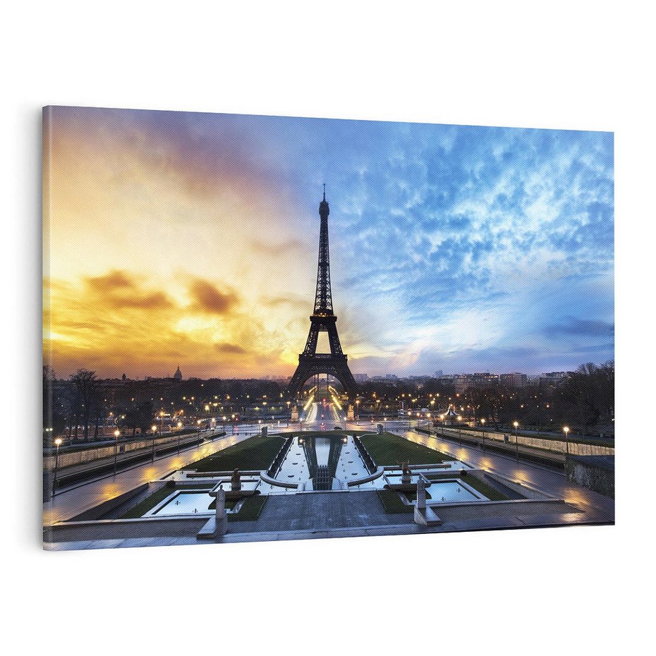 Obraz na płótnie 100x70 - Romantyczny Paryż - Wieża Eiffla w blasku - Paryż, Wieża