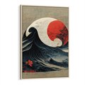 Obraz w ramie 70x100 - Requiem dla marzeń - sztuka japońska, fale oceanu - rama drewno