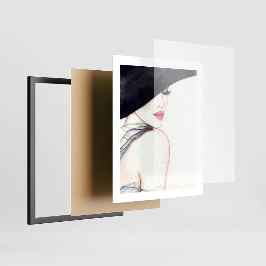 Plakat w ramie 40x50 - Stylowa Ekspresja - kobieta, moda - rama czarna