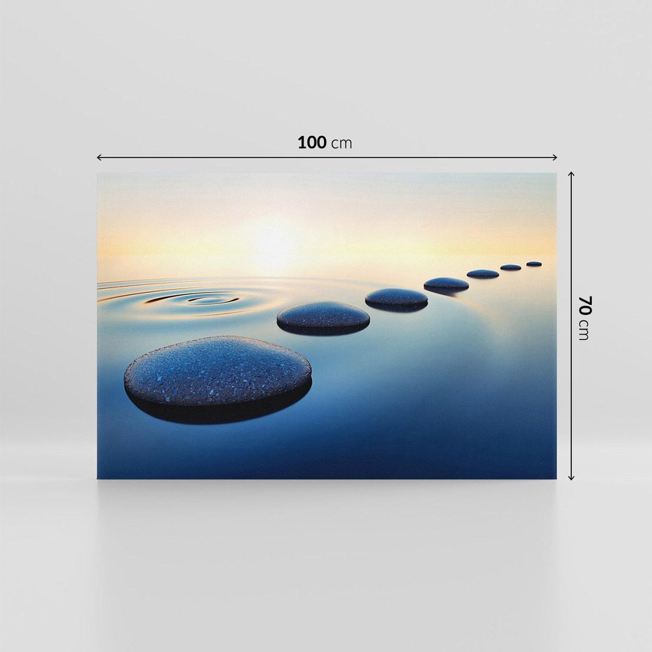 Obraz na płótnie 100x70 - Spokój kamieni w SPA - kamienie, woda