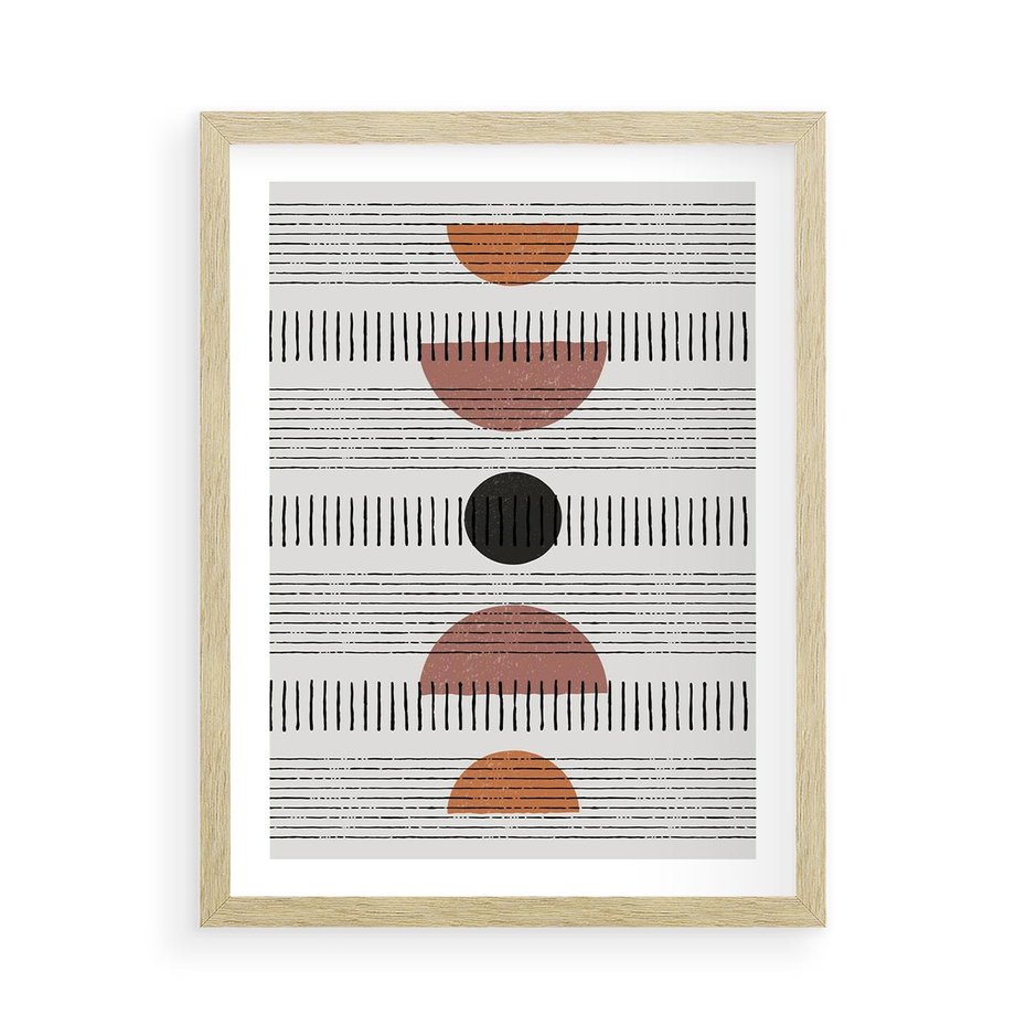 Plakat w ramie 50x70 - Plakat w Stylu Abstrakcji - geometryczna grafika, plakat - rama drewno