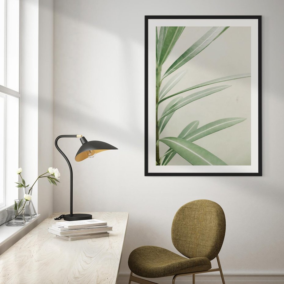 Plakat bez ramy 21x30 - Minimalistyczna Tropikalna Harmonia - tropikalna roślina, zielone liście