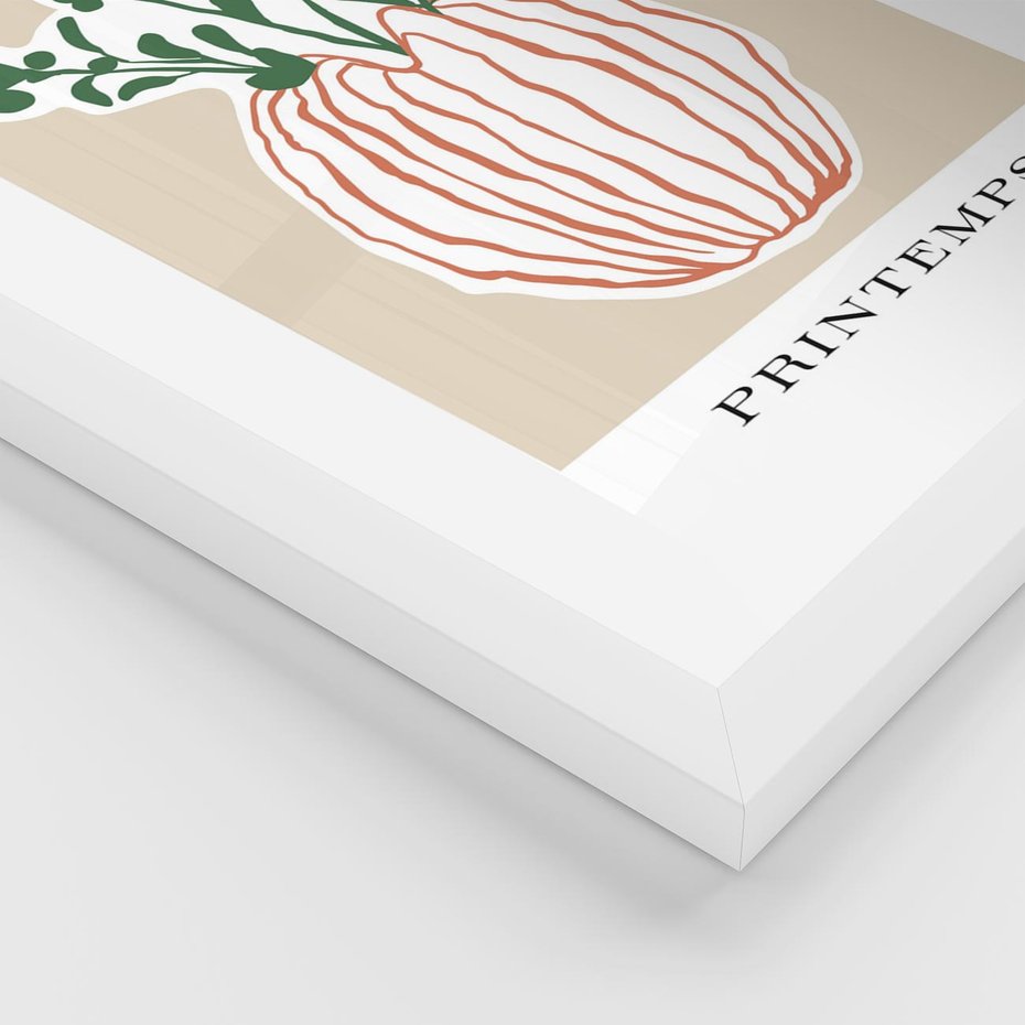 Plakat w ramie 50x70 - Boho Refleksje Natury - gałązki w wazonie, typografia - rama biała