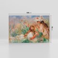 Obraz na płótnie 100x70 - Girls in the Grass Arranging a Bouquet, Pierre-Auguste Renoir - Reprodukcja - reprodukcja, obraz na płótnie