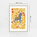 Obraz w ramie 50x70 - Zebra w Nowoczesności - abstrakcyjna nowoczesna grafika, pośrodku zebra - rama drewno