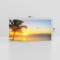Obraz na płótnie 120x60 - Słońce, plaża i palmy: romantyczny zachód - plaża, zachód
