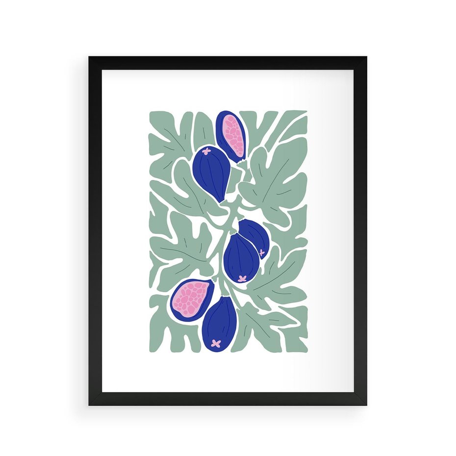 Plakat w ramie 40x50 - Figi Fioletu - figi, sztuka nowoczesna - rama czarna