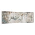 Obraz na płótnie 90x30 - Betonowe Wspomnienia Liści - odciski w betonie, odbitki