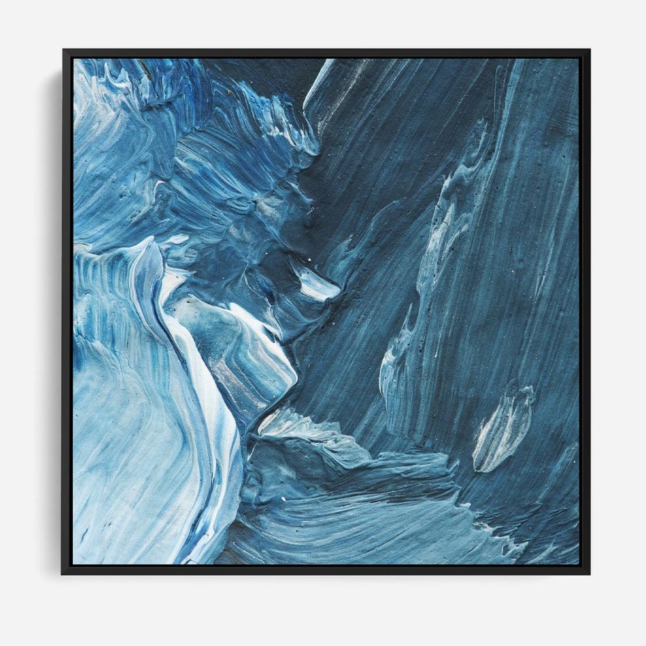 Obraz w ramie 50x50 - Wyrazista abstrakcja w akwareli - abstrakcja, akwarela - rama czarna