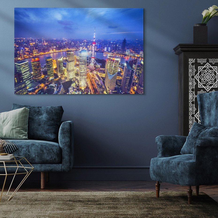 Obraz na płótnie 70x50 - Shanghai: Mocnowieżowce Azji - Shanghai, Chiny