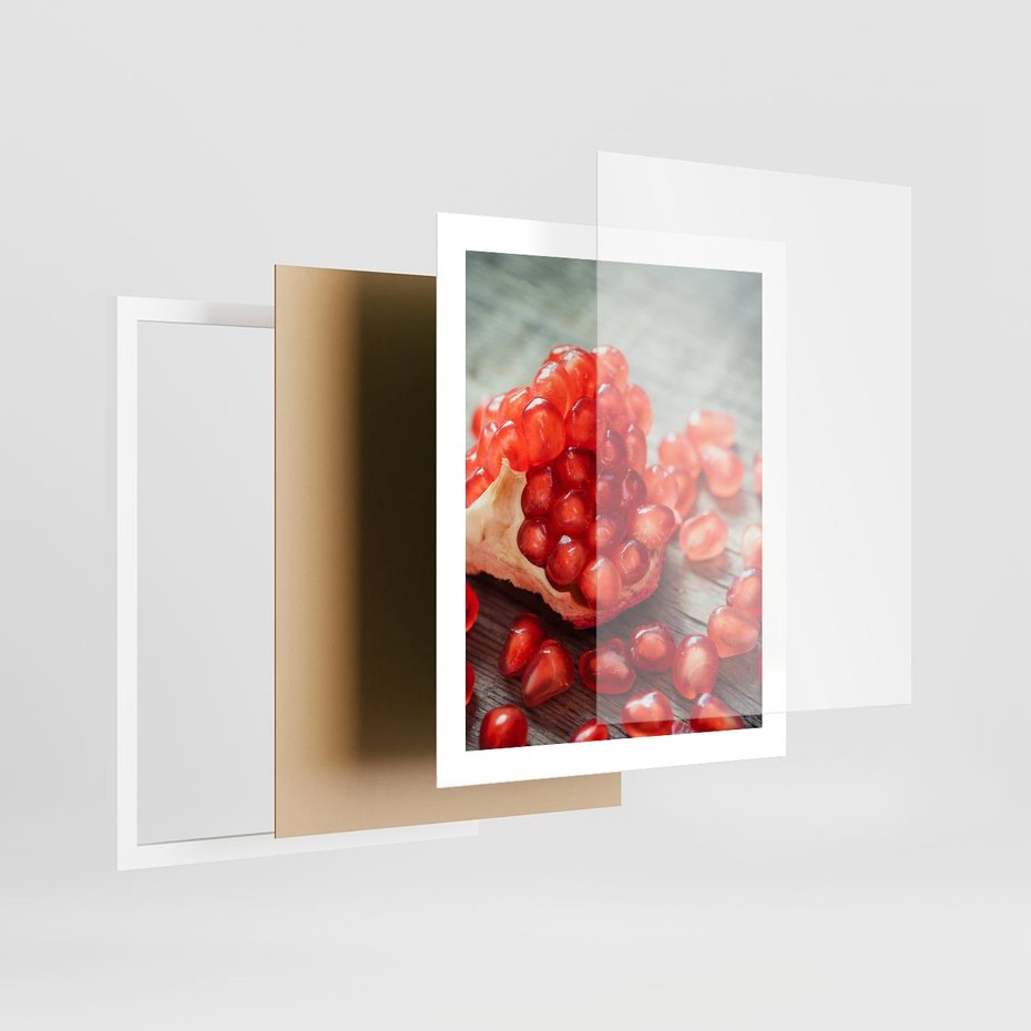 Plakat w ramie 40x50 - Granatowa Inspiracja Kuchni - granat, kuchnia - rama biała