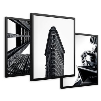 Zestaw obrazy w ramie 50x70 galeria - Architektura, budynki, czarno, biały - rama czarna