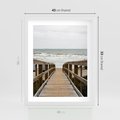 Plakat w ramie 40x50 - Morze i drewniany pomost - morze, pomost - rama biała