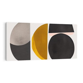 Obraz na płótnie 140x70 - Tajemnice sztuki odkryte - geometryczne półkola, kształty