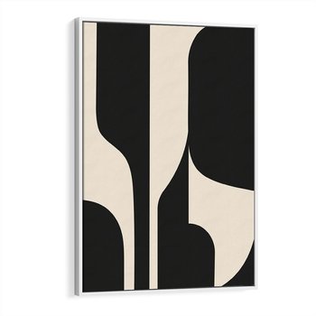 Obraz w ramie 80x120 - Abstrakcyjne Linie - boho plakat, rycina - rama biała