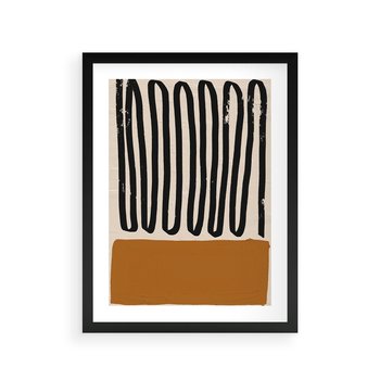 Plakat w ramie 50x70 - Boho Impulsy Kreatywności - abstrakcyjny plakat, brąz - rama czarna