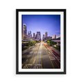 Plakat w ramie 50x70 - Światło nocnej ulicy - miasto, nocą - rama czarna