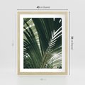 Plakat w ramie 40x50 - Tropikalne Uroki: Palmy i Zielone Liście - palmy, zielone liście - rama drewno