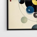 Obraz w ramie 50x50 - Bezgraniczny Taniec Światła - abstrakcyjna geometryczna kompozycja, koła linie - rama czarna