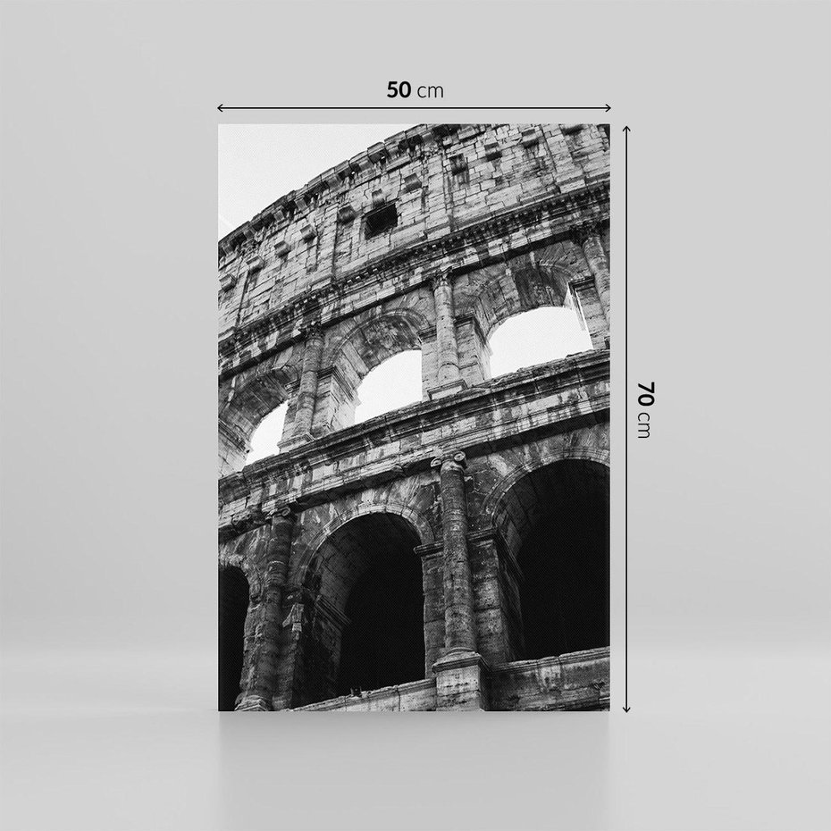 Obraz na płótnie 50x70 - Koloseum w Czarnej Bieli - antyczna architektura, koloseum