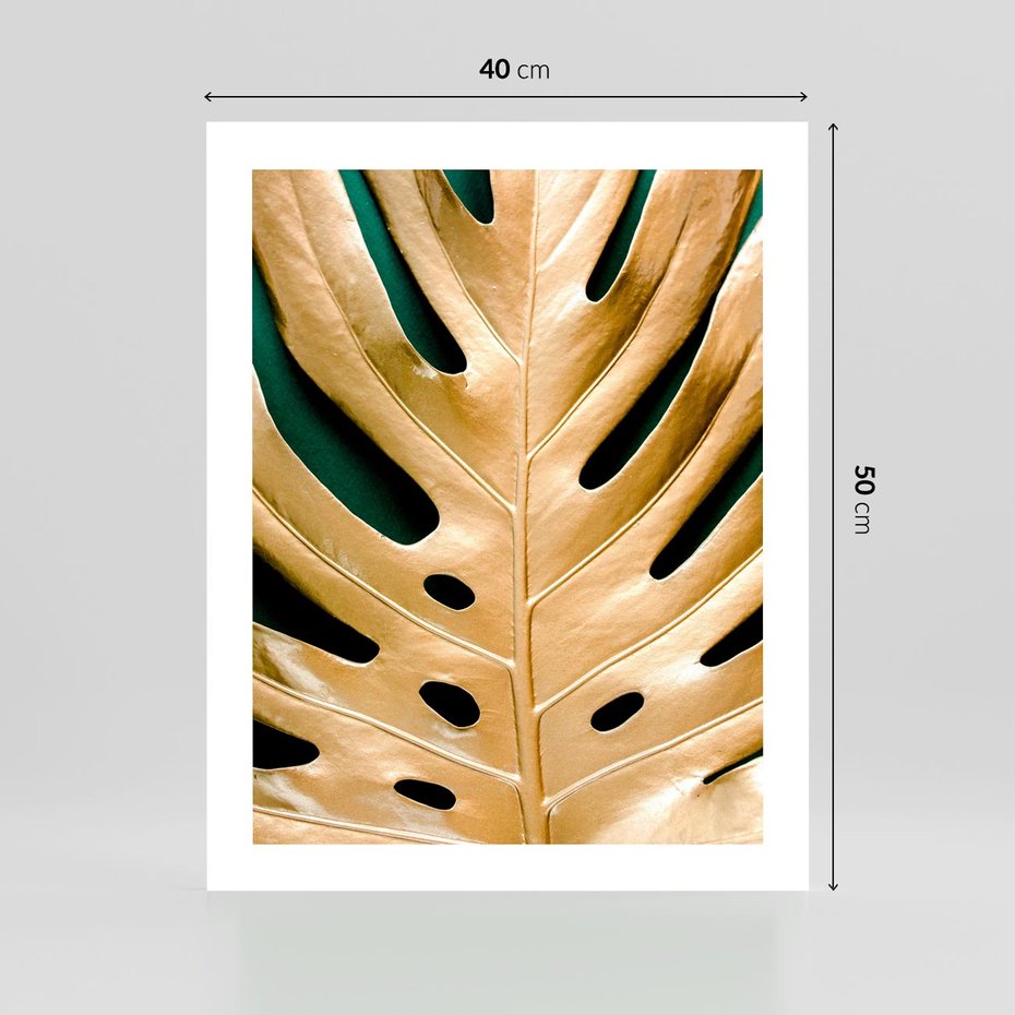 Plakat bez ramy 40x50 - Piękno i Styl - złote, liście
