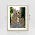 Plakat w ramie 40x50 - Urokliwa perspektywa uliczki - uliczka, perspektywa - rama drewno