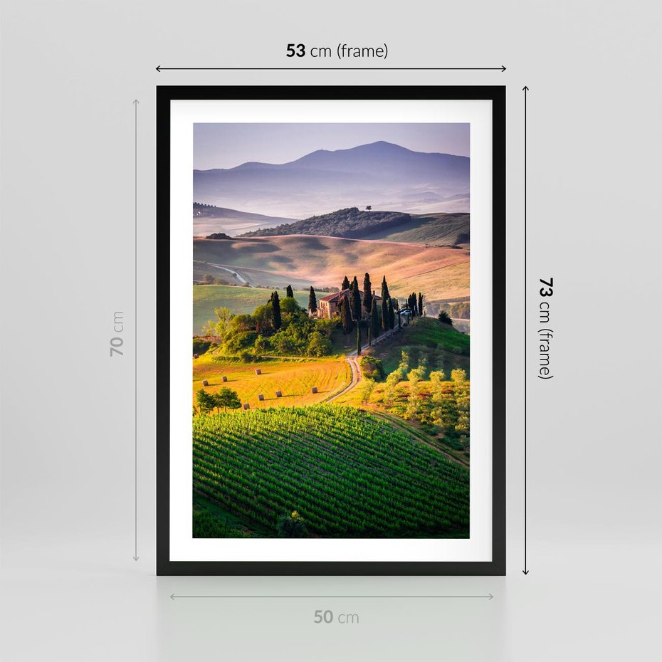 Plakat w ramie 50x70 - Pejzaż w perspektywie - pejzaż, perspektywa - rama czarna