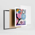 Plakat w ramie 40x50 - Kolorowe Ulotności - abstrakcyjny obraz olejny, żywe kolory - rama czarna