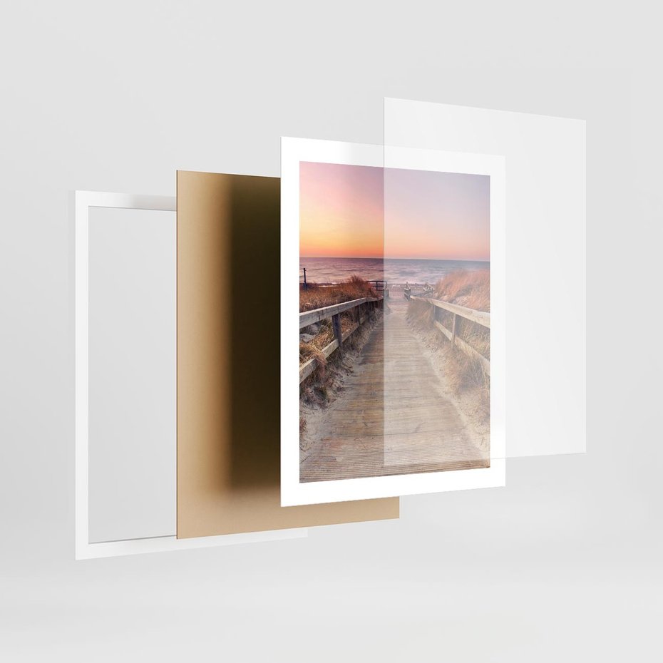 Plakat w ramie 40x50 - Spacer Wśród Przyboju - dróżka, morze - rama biała