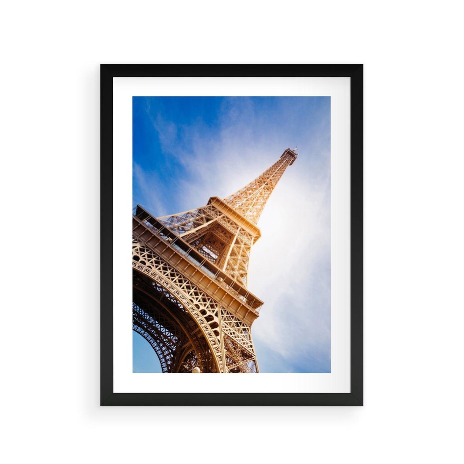 Plakat w ramie 30x40 - Eiffla - ikona Paryża - Eiffla, Paryż - rama czarna