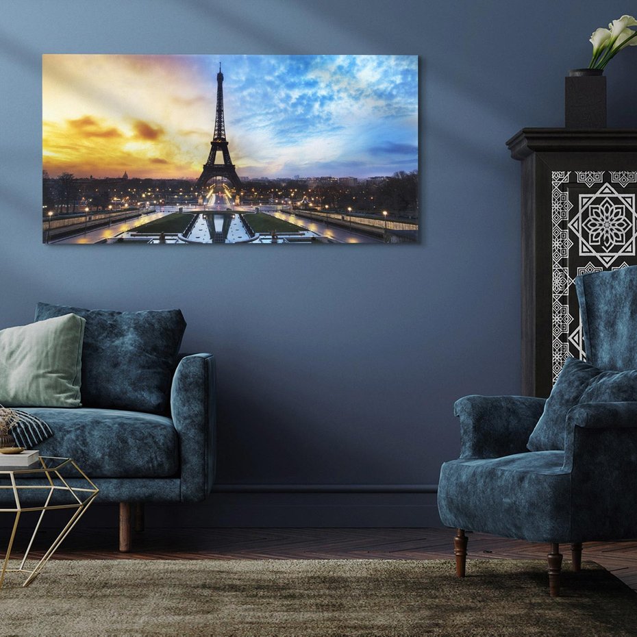 Obraz na płótnie 100x50 - Romantyczny Paryż - Wieża Eiffla w blasku - Paryż, Wieża