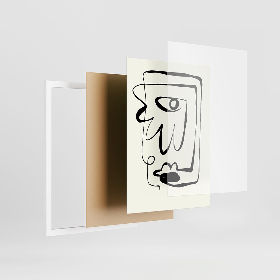 Zestaw obrazy w ramie 40x50 galeria - Abstrakcja, jak, Picasso, nowoczesny - rama biała