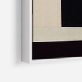 Obraz w ramie 50x50 - Nowoczesne Brązy - geometryszne pasy, nowoczesny styl - rama biała
